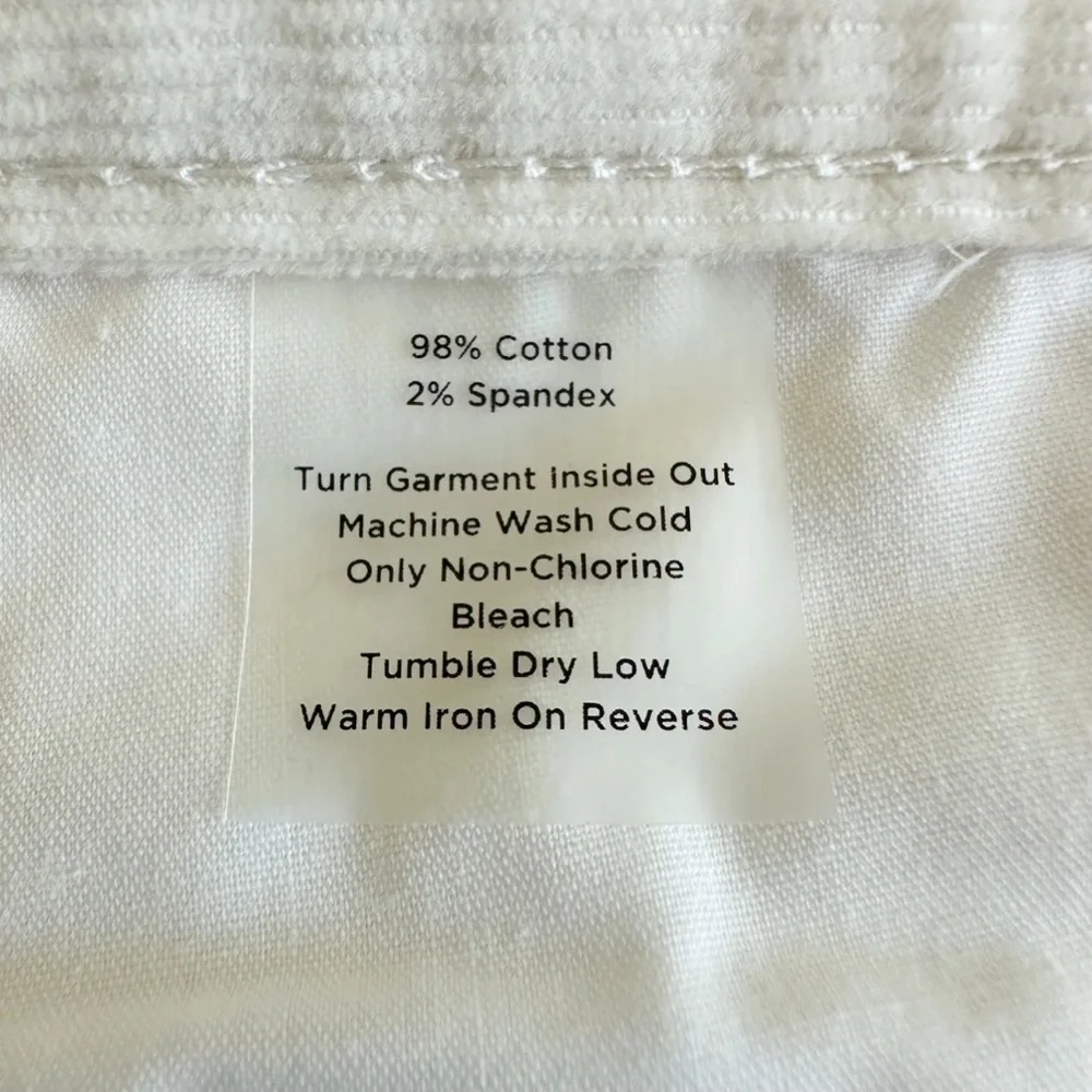 Talbots Petites NWT Corduroy Ribbed Straight Leg Pants Size 22 W Off White Cream